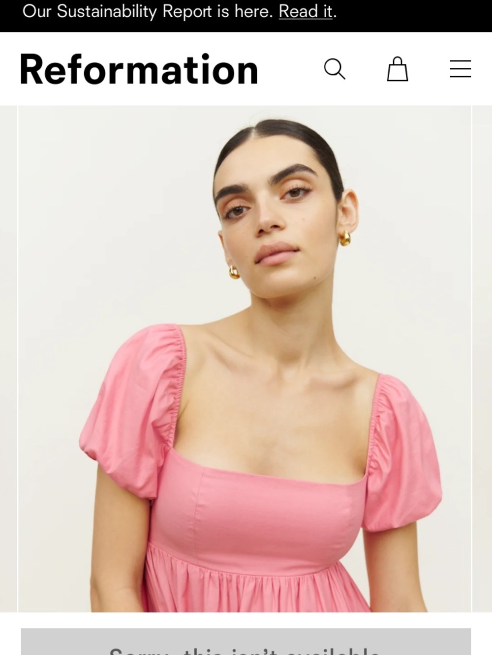 Reformation - Aurelia - Pink size 8 Puff sleeve dress perfect for Spring!